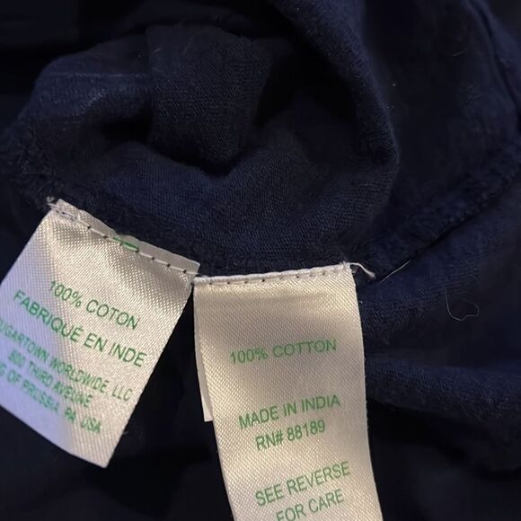 Lilly Pulitzer Meg Long Sleeve Navy Top V-Neck Basic sz S Small - Picture 8 of 8